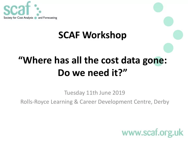 where has all the cost data gone do we need it