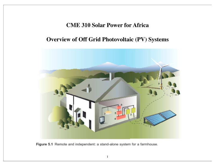 cme 310 solar power for africa overview of off grid