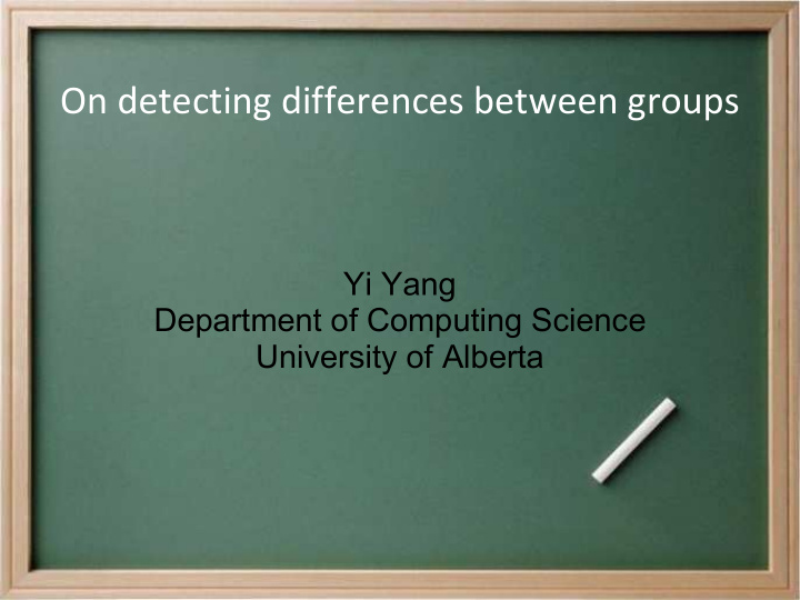 on detecting differences between groups