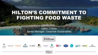 FIGHTING FOOD WASTE  Caitrin OBrien  Senior Manager, Corporate Sustainability  HILTONS 2030