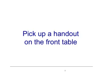 Pick up a handout  on the front table  1  Welcome to  DS504/CS586: Big Data Analytics  --Review