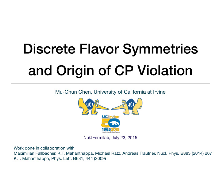 discrete flavor symmetries and origin of cp violation