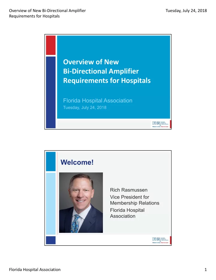 overview of new bi directional amplifier requirements for