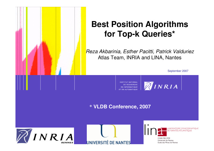 best position algorithms for top k queries