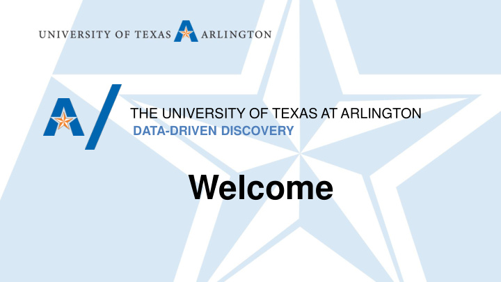 welcome data driven discovery