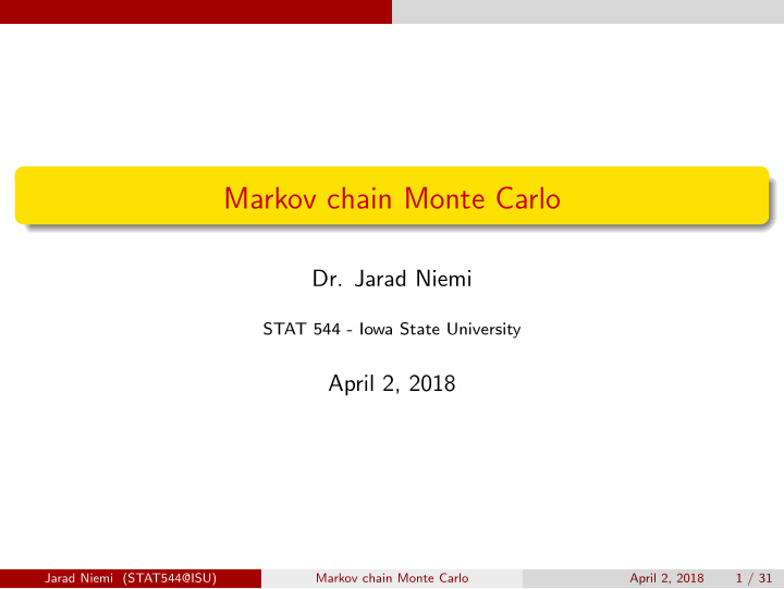 markov chain monte carlo