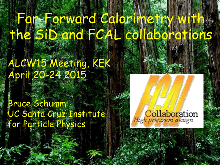 far forward calorimetry with the sid and fcal