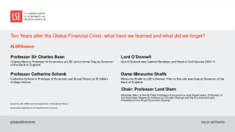 Ten Years after the Global Financial Crisis: what have we learned and what did we forget?