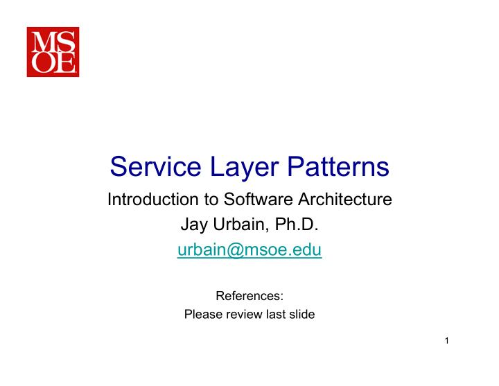 service layer patterns