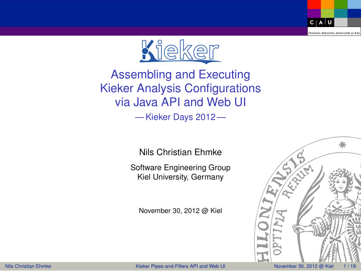 assembling and executing kieker analysis configurations