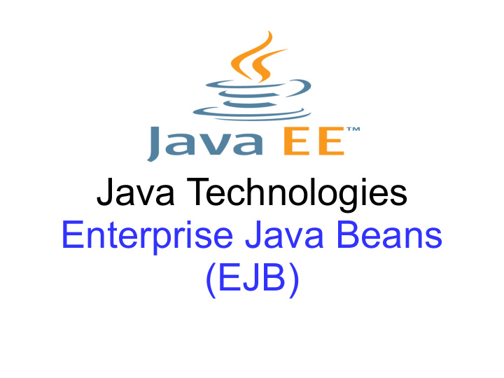 java technologies enterprise java beans ejb