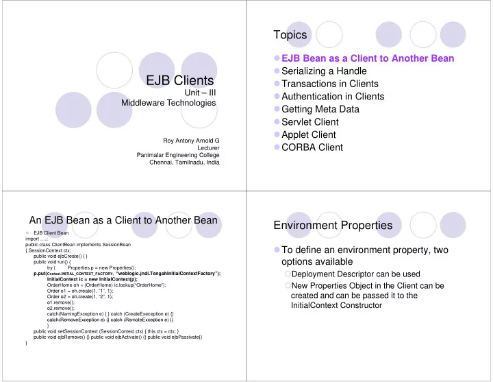 ejb clients ejb clients