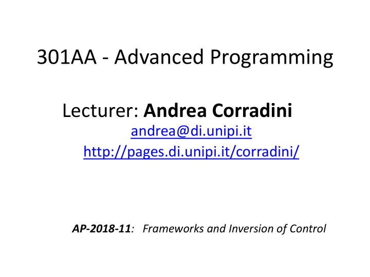 301aa advanced programming