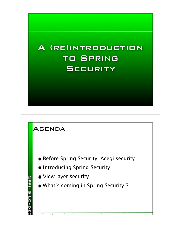 a re introduction to spring security