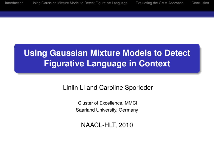 using gaussian mixture models to detect figurative