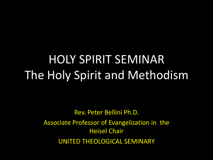 the holy spirit and methodism