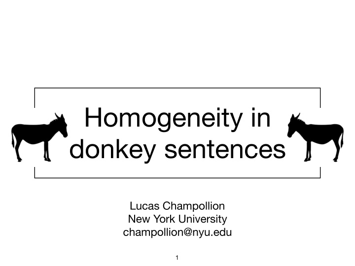 homogeneity in donkey sentences