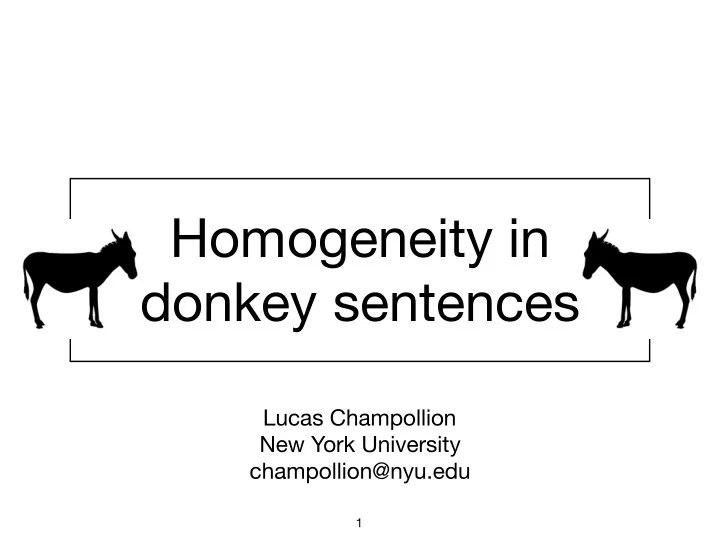homogeneity in donkey sentences
