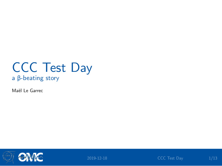 ccc test day