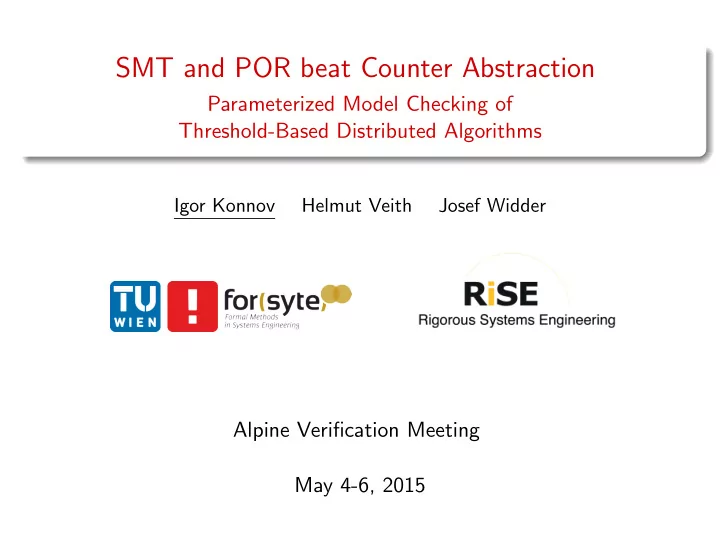 smt and por beat counter abstraction