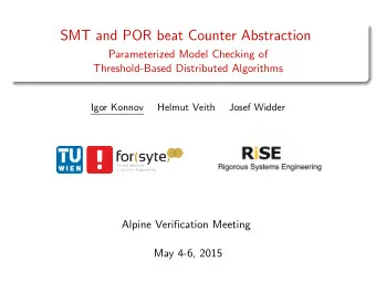 SMT and POR beat Counter Abstraction  Parameterized Model Checking of  Threshold-Based Distributed