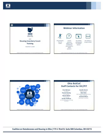Webinar Information  2020  Housing Inventory Count  All participants  Use the  This webinar  This