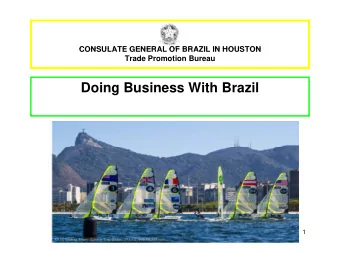 Doing Business With Brazil  1  2  Expansion of Brazils International Trade  3  1950 2014