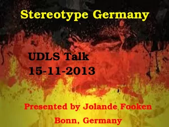 S  t  e  r  e  o  t  y  p  e  G  e  r  ma  n  y  U  D  L  S  T  a  l  k  1  5  -  1  1  -  2  0  1