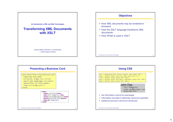 transforming xml documents transforming xml documents