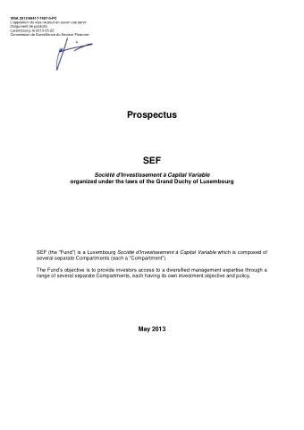 SEF  Socit d'Investissement  Capital Variable  organized under the laws of the Grand Duchy of