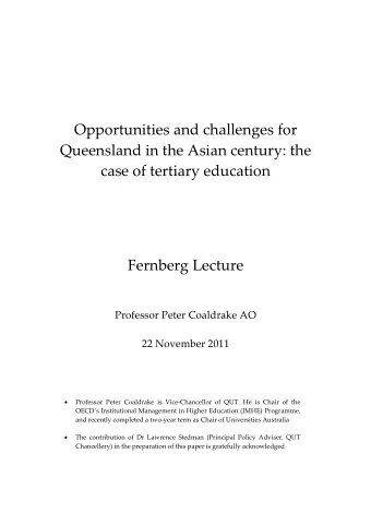 Opportunities  and  challenges  for  Queensland  in  the  Asian