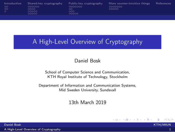 a high level overview of cryptography