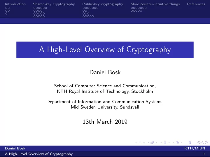 a high level overview of cryptography