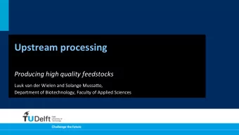 Upstream  processing    Producing  high  quality  feedstocks    Luuk  van