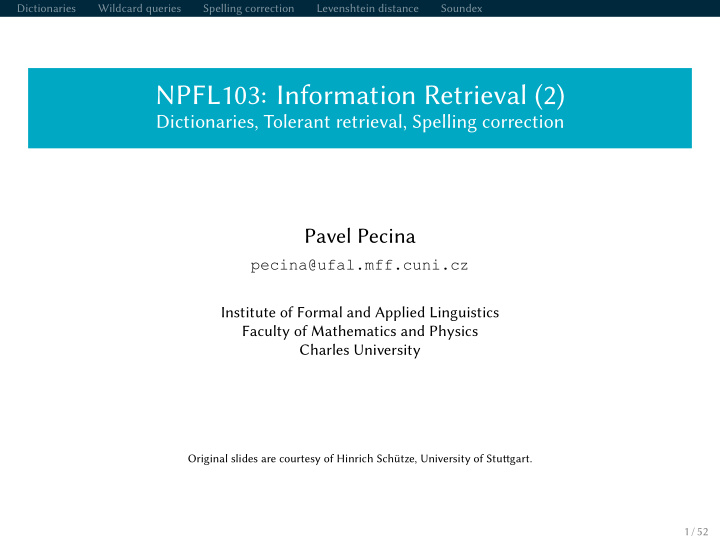 npfl103 information retrieval 2