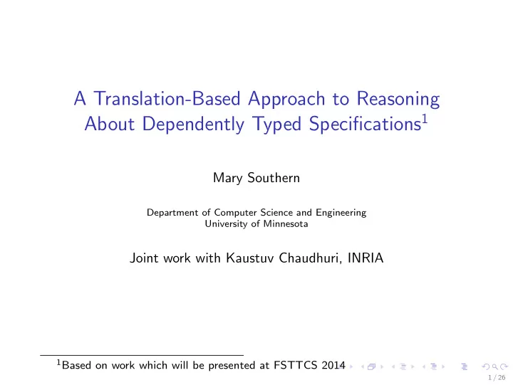 a translation based approach to reasoning