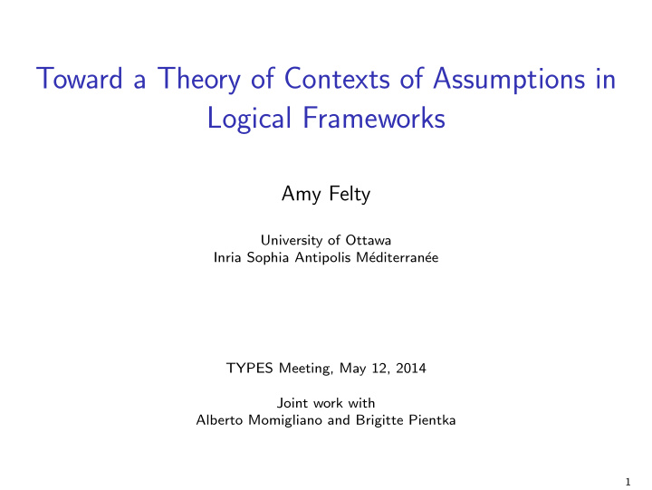 toward a theory of contexts of assumptions in logical
