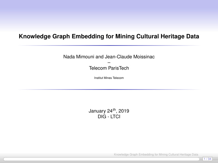 knowledge graph embedding for mining cultural heritage