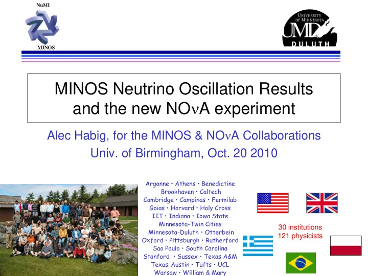 minos neutrino oscillation results and the new no a