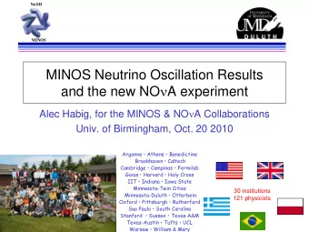 MINOS Neutrino Oscillation Results and the new NO  A experiment Alec Habig, for the MINOS &amp;