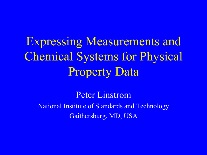 expressing measurements and chemical systems for physical