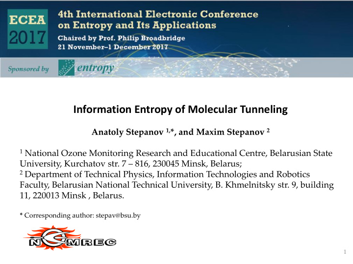 information entropy of molecular tunneling
