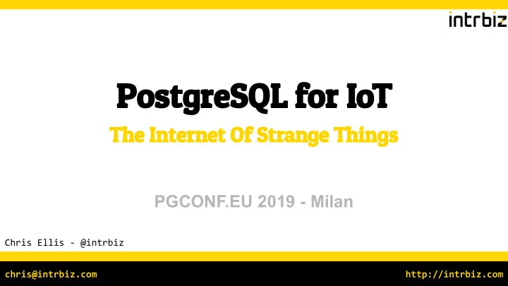 postgresql for iot