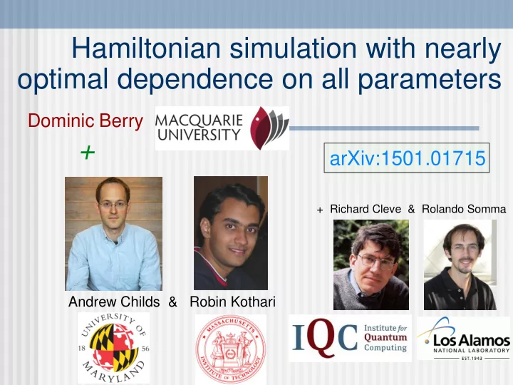 arxiv 1501 01715 richard cleve rolando somma andrew