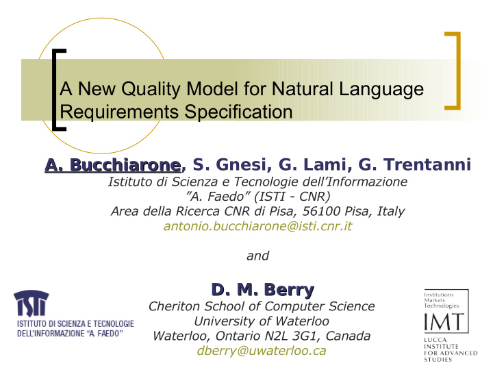 a new quality model for natural language requirements