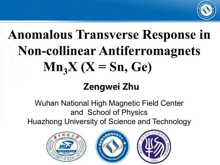 non collinear antiferromagnets