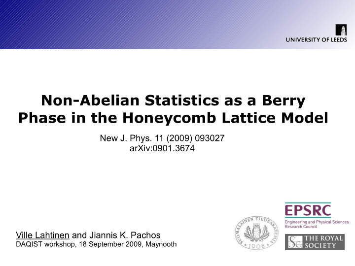 non abelian statistics as a berry phase in the honeycomb