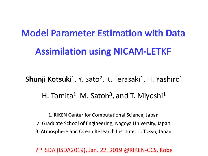mo mode del parame meter estima mation n with h da data
