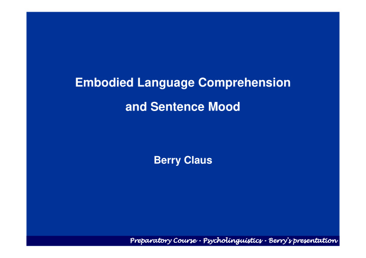 embodied language comprehension and sentence mood