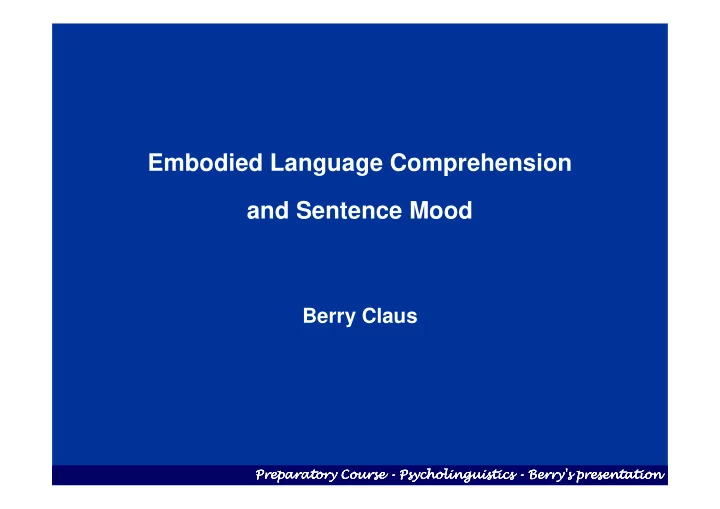 embodied language comprehension and sentence mood